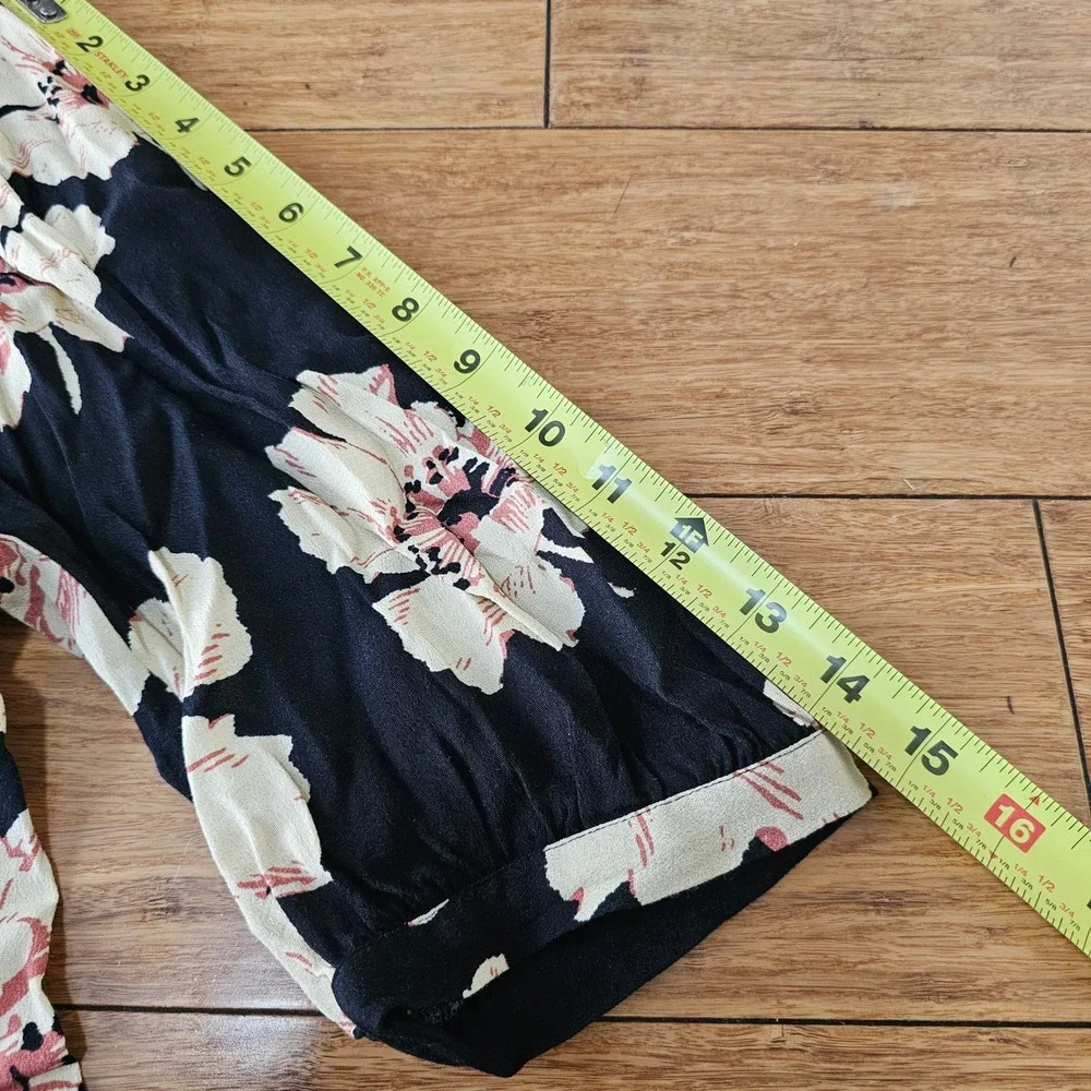 Ba&sh Lady Dress Women XS Black Floral Tiered Boho Mini‎